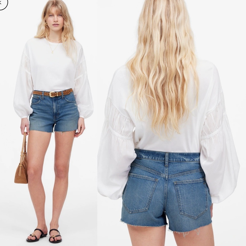 Madewell High Rise Denim Short In Lockerford Wash size 24 style F7019